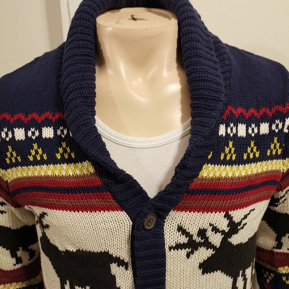 💎🇬🇧 O'Hanlon Mills Deer Shawl Cardigan - Picture 7 of 11